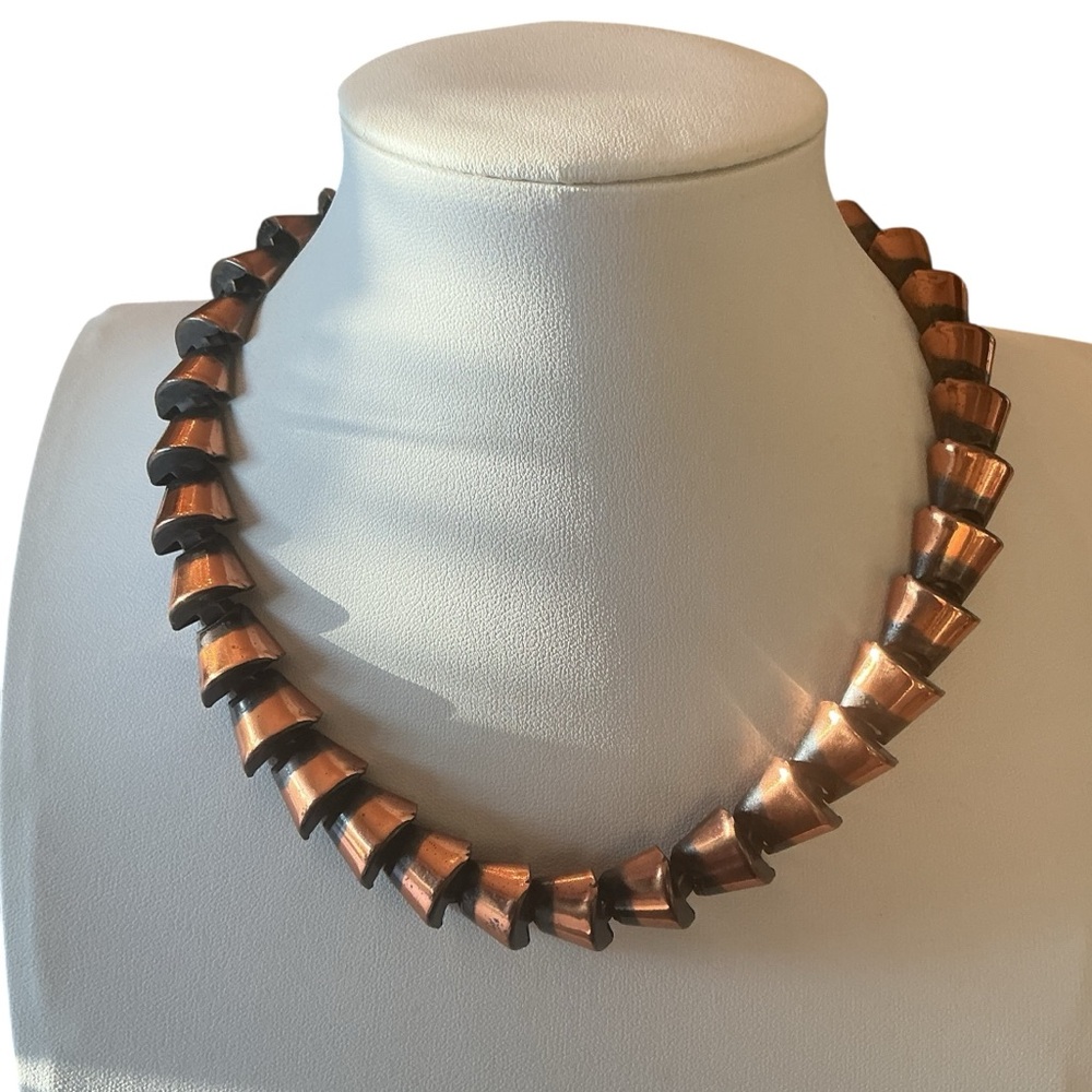 Rebajes Vintage Copper Necklace Modernist Sculptural Signed Book Piece) - Picture 3 of 13
